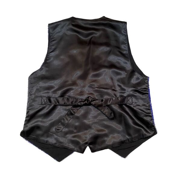 Vintage SAVVY Handcrafted Heavily Sequined Beaded Praying Angels Doves Vest Sz S - Picture 7 of 14